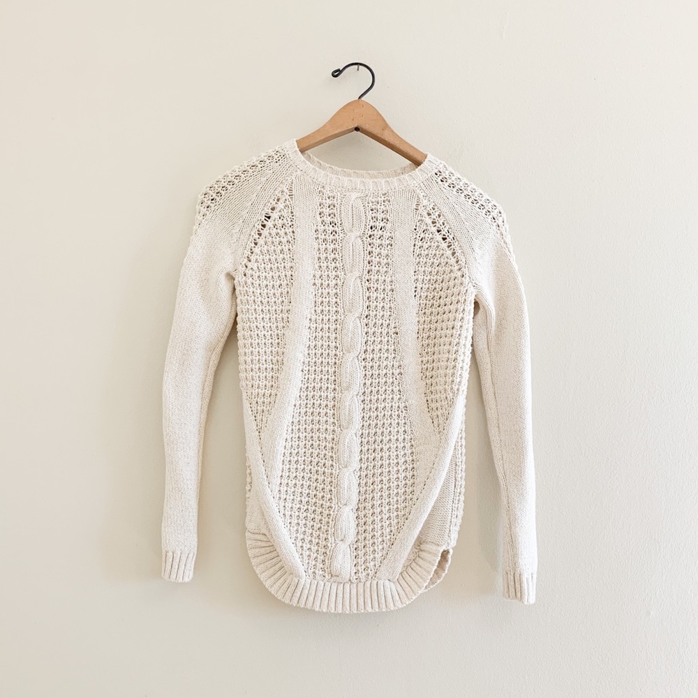 Tahari Girls Cable Knit Metallic Glitter Sweater L